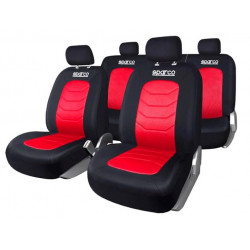 JUEGO FUNDAS SPORT NEGRO/ROJO